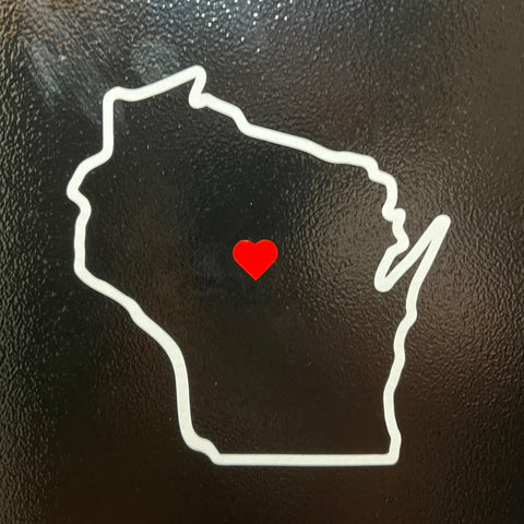 Wisconsin State w/ Heart