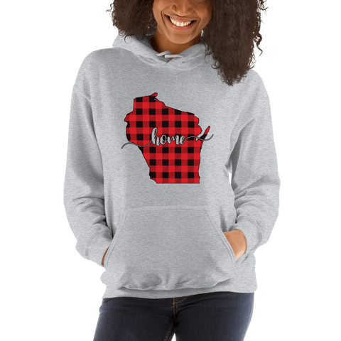 Wisconsin Home Plaid Hoodie